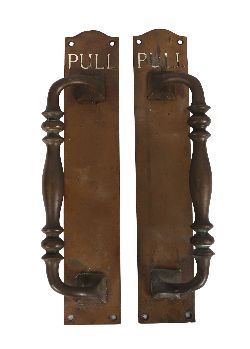 PAIR OF LARGE BRASS SALOON DOOR HANDLES
