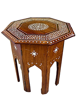 19TH-CENTURY OTTOMAN FILIGREE CARVED AND BONE INLAID TABLE