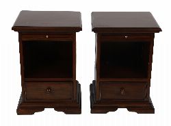 PAIR OF MODERN MAHOGANY BEDSIDE CABINETS