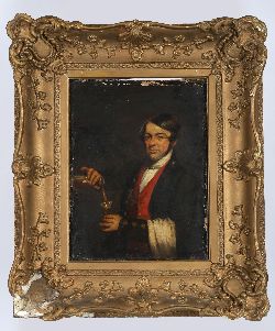 ATTRIBUTED TO THE MONOGRAMMIST C. M., PORTRAIT OF A UNIFORMED ATTENDANT (1810)