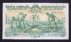 CURRENCY COMMISSION CONSOLIDATED BANK NOTE, THE MUNSTER & LEINSTER BANK LTD. PLOUGHMAN ONEPOUND NOTE