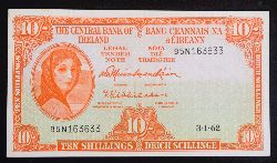 THE CENTRAL BANK OF IRELAND LADY LAVERY TEN SHILLINGS NOTE