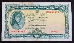 THE CENTRAL BANK OF IRELAND "LADY LAVERY" ONE POUND NOTE, REDMOND SIGNATURE