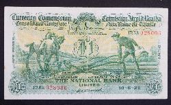 CURRENCY COMMISSION CONSOLIDATED BANK NOTE, THE NATIONAL BANK, PLOUGHMAN ONE POUND NOTE