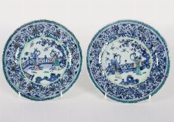 PAIR OF CHINESE DISHES WITH LANDSCAPE SCENES