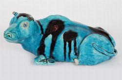 CHINESE TURQUOISE-GLAZED POTTERY WATER BUFFALO