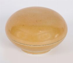 CHINESE PASTE JAR WITH YELLOW GLAZE