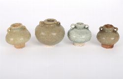 GROUP OF FOUR CHINESE CELADON MINIATURE VESSELS, SONG DYNASTY