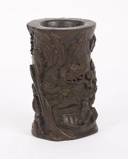 CHINESE QING AGARWOOD BRUSHPOT