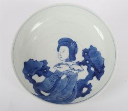 JAPANESE ARITA BLUE AND WHITE DISH, EDO PERIOD
