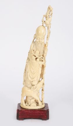 CHINESE QING DYNASTY IVORY LOHAN