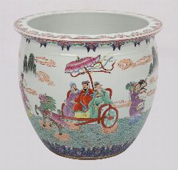 MONUMENTAL CHINESE FAMILLE ROSE FISHBOWL