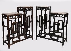 PAIR OF CHINESE QING DYNASTY HARDWOOD DISPLAY STANDS