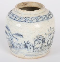 CHINESE BLUE AND WHITE GINGER JAR