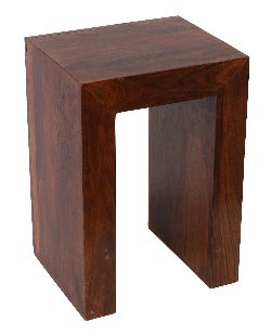 MODERN DESIGNER HARDWOOD U-FORM SIDE TABLE