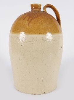 SUBSTANTIAL TWO-TONE GLAZED STONEWARE JAR