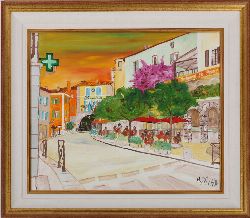 H. DAYAN, FRENCH STREET SCENE, OIL ON CANVAS