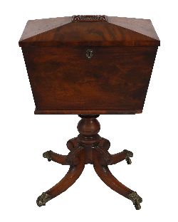 CORK REGENCY PERIOD MAHOGANY TEAPOY