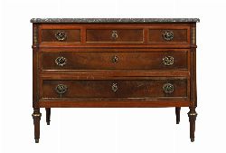 NAPOLEON III BRASS-MOUNTED AND INSET MAHOGANY COMMODE