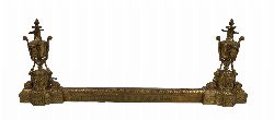 19TH-CENTURY FRENCH BRASS FIRE FENDER WITH VASE-SHAPED ENDS
