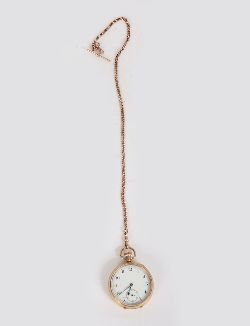 9CT. GOLD CASED POCKET WATCH BY AARON LUFKIN DENNISON