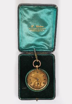 18 CT. GOLD KEYWIND POCKET WATCH