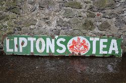 ORIGINAL LIPTON'S TEA ENAMEL SIGN