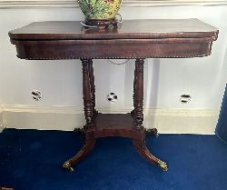 PAIR REGENCY MAHOGANY TEA TABLES