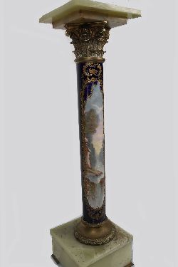 19TH-CENTURY SEVRES PORCELAIN AND ORMOLU MOUNTED PEDESTAL