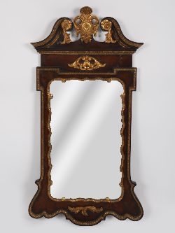 19TH-CENTURY WALNUT AND PARCEL-GILT PIER MIRROR