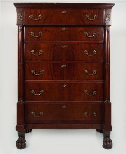 FRENCH EMPIRE MAHOGANY TALLBOY
