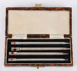 STERLING SILVER PROPELLING PENCILS, SET OF FOUR