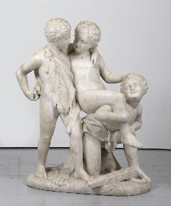 LATE 18TH-CENTURY GRAND TOUR NEO-CLASSICAL MARBLE GROUP OF PUTTI