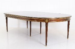 NAPOLEON III FRENCH MAHOGANY AND ORMOLU EXTENDING DINING TABLE