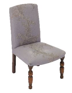 UPHOLSTERED SIDE CHAIR WITH SCROLL PATTERN
