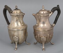 PAIR OF SILVER COFFEE POTS, SHEFFIELD 1942