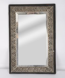 VICTORIAN SILVER FRAMED MIRROR