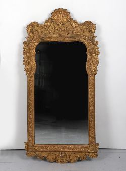 CIRCA 1730 GEORGE II CARVED GILTWOOD PIER MIRROR