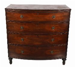 GEORGE III MAHOGANY BOW FRONT CHEST