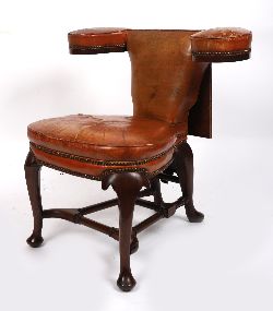 19TH-CENTURY METAMOPHIC LIBRARY CHAIR