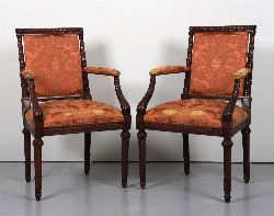 FRENCH EMPIRE STYLE PAIR OF ARMCHAIRS