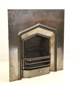 POLISHED METAL GOTHIC STYLE FIRE INSERT