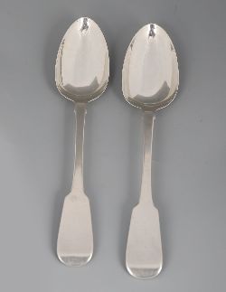 2 DUBLIN SILVER SERVING SPOONS