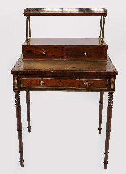 REGENCY ROSEWOOD BONHEUR-DU-JOUR WRITING DESK