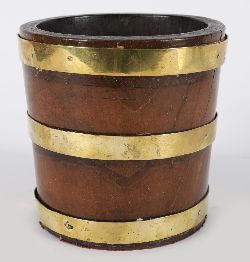 CHARMING 19TH-CENTURY MAHOGANY BRASS-BOUND BUCKET