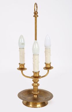 BRASS THREE-BRANCH DESK LAMP