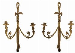 PAIR OF GILT BRONZE NEOCLASSICAL WALL APPLIQUES