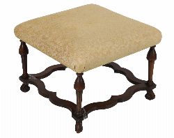 EDWARDIAN WALNUT WILLIAM AND MARY STYLE STOOL
