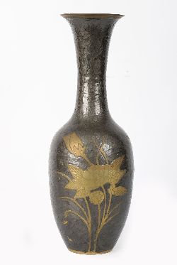 LARGE JAPANESE MIXED METAL VASE