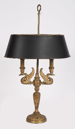 FRENCH EMPIRE TOLEWARE BOUILLOTTE LAMP